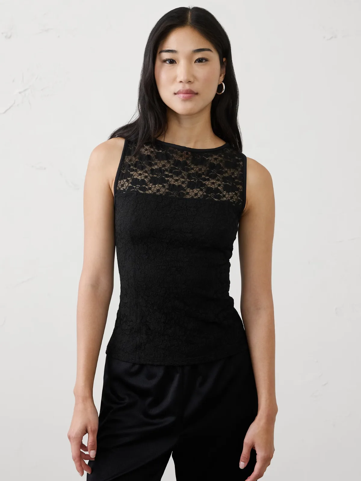 Lace Puckered Top by Banana Republic