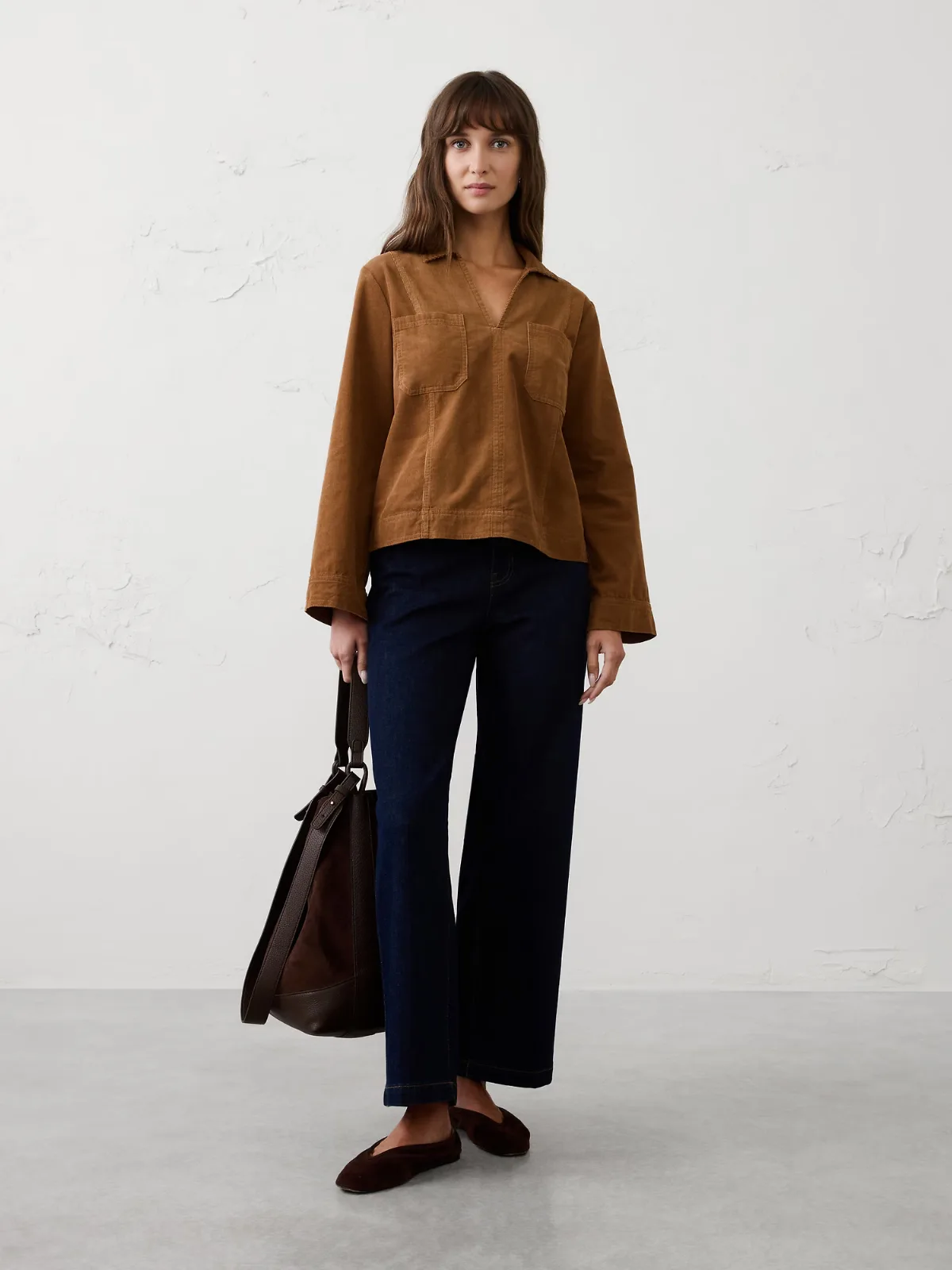 Collared Corduroy Popover Shirt by Banana Republic