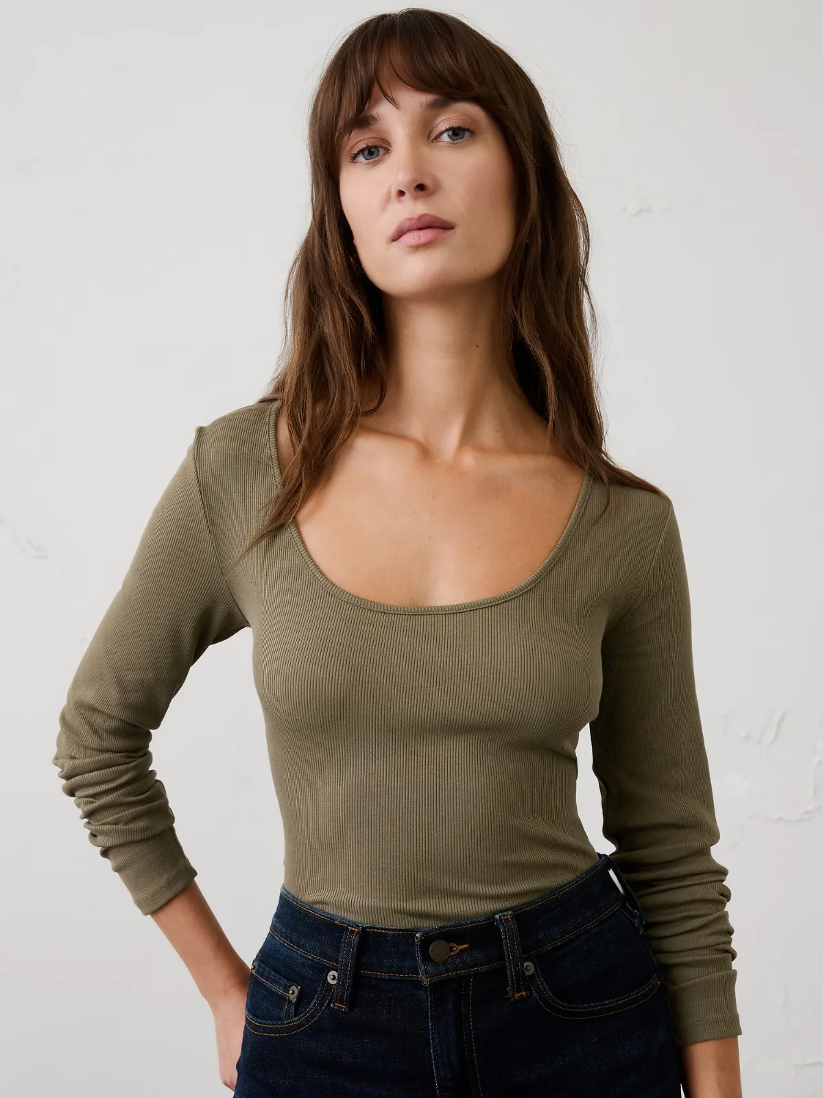 Ribbed Scoop-Neck Top by Banana Republic