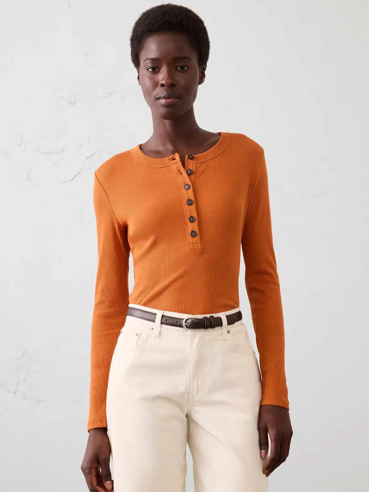 Ribbed Henley T-Shirt