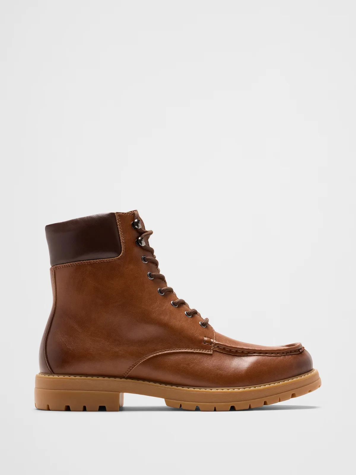 Vegan Leather Moc-Toe Lugg Boot by Banana Republic
