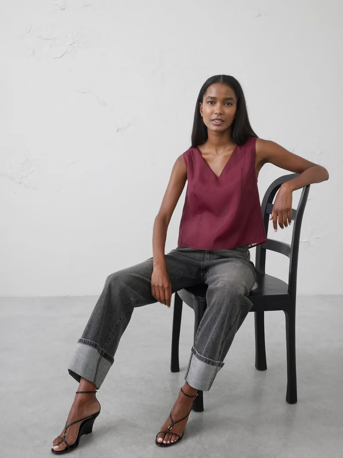 Organza Button-Back Shell Top by Banana Republic
