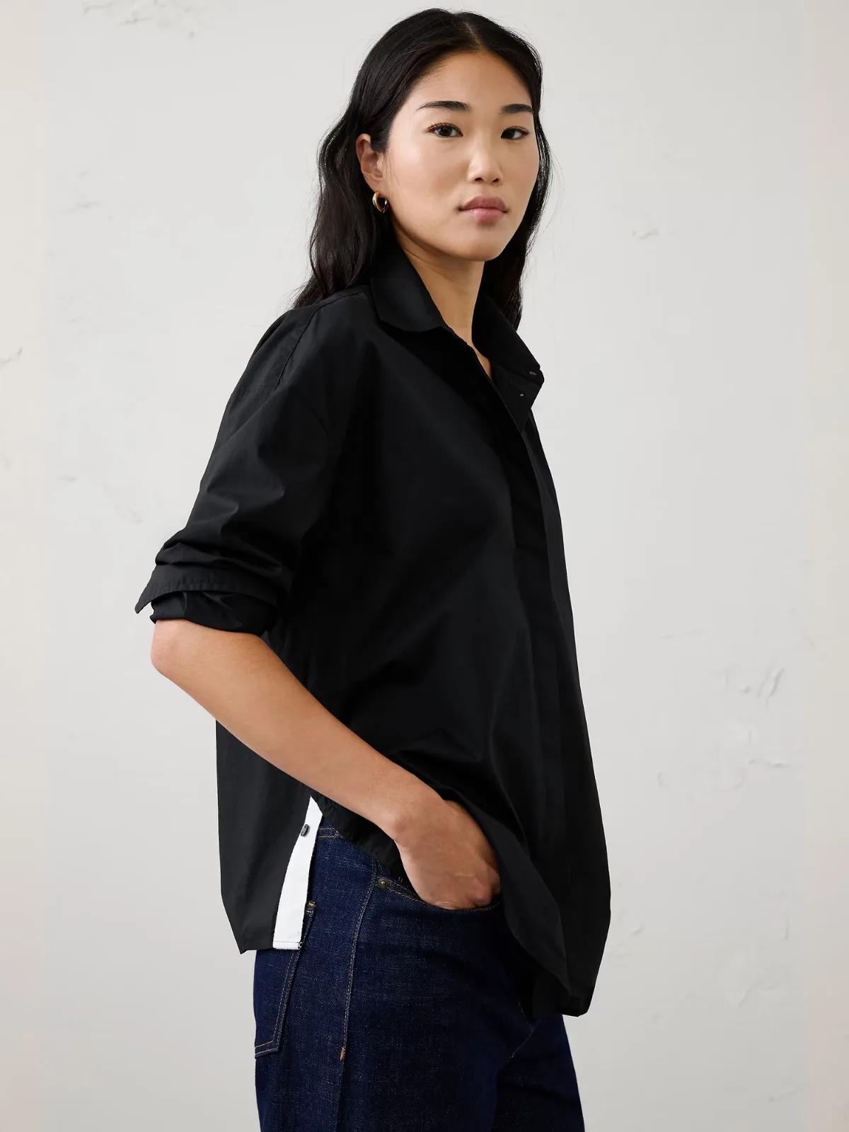 Contrast Twill Shirt by Banana Republic