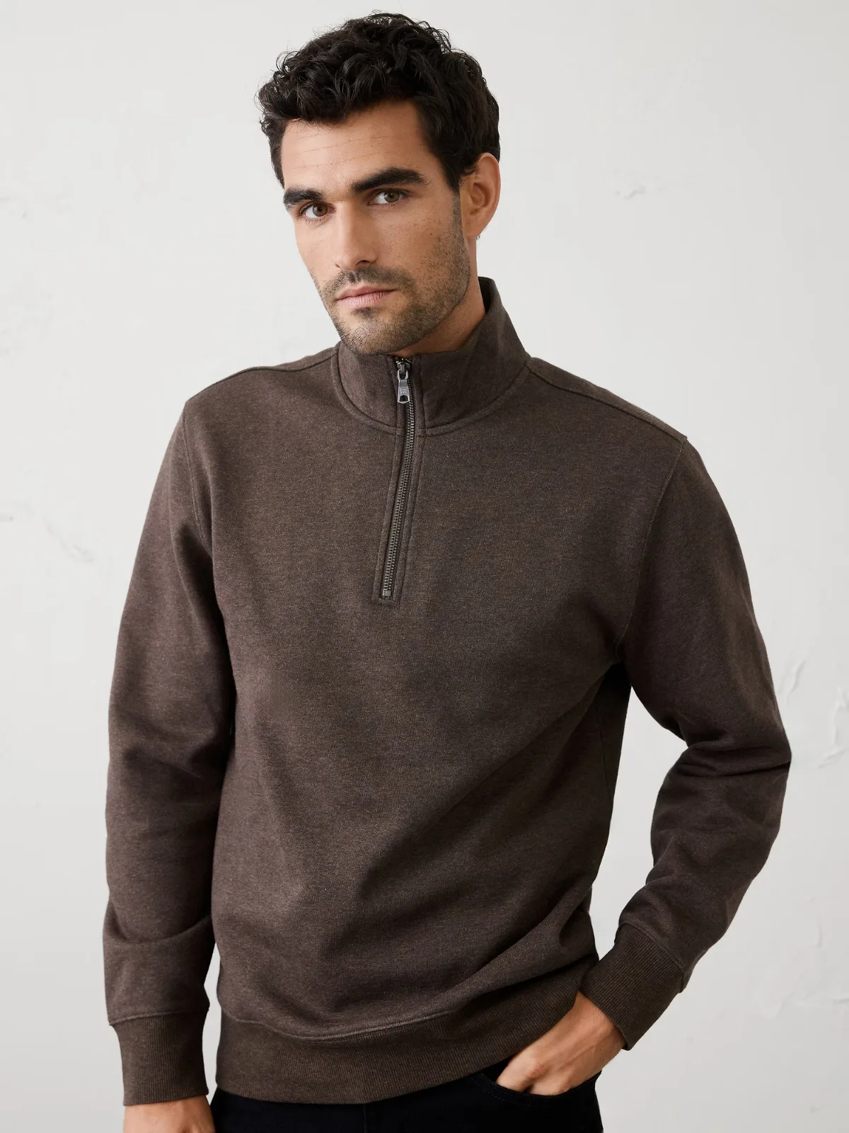 Fleece Quarter-Zip Sweatshirt by Banana Republic