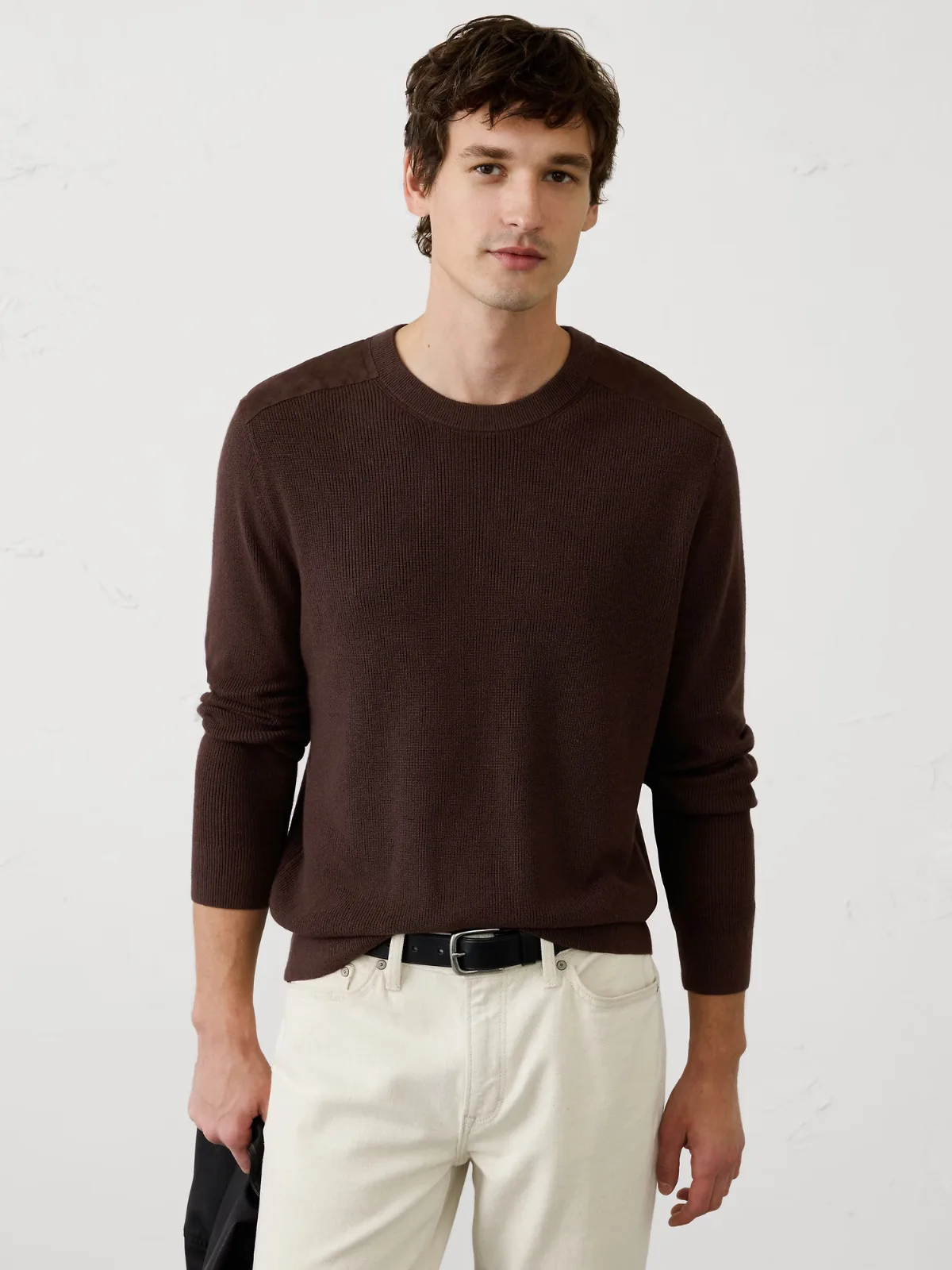 Vegan Suede Patch Sweater