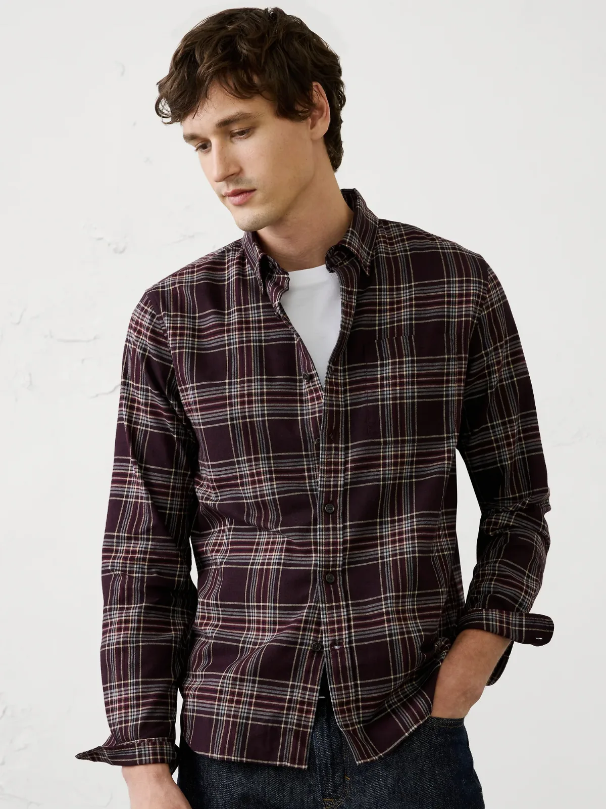 Slim-Fit Lightweight Flannel Shirt by Banana Republic