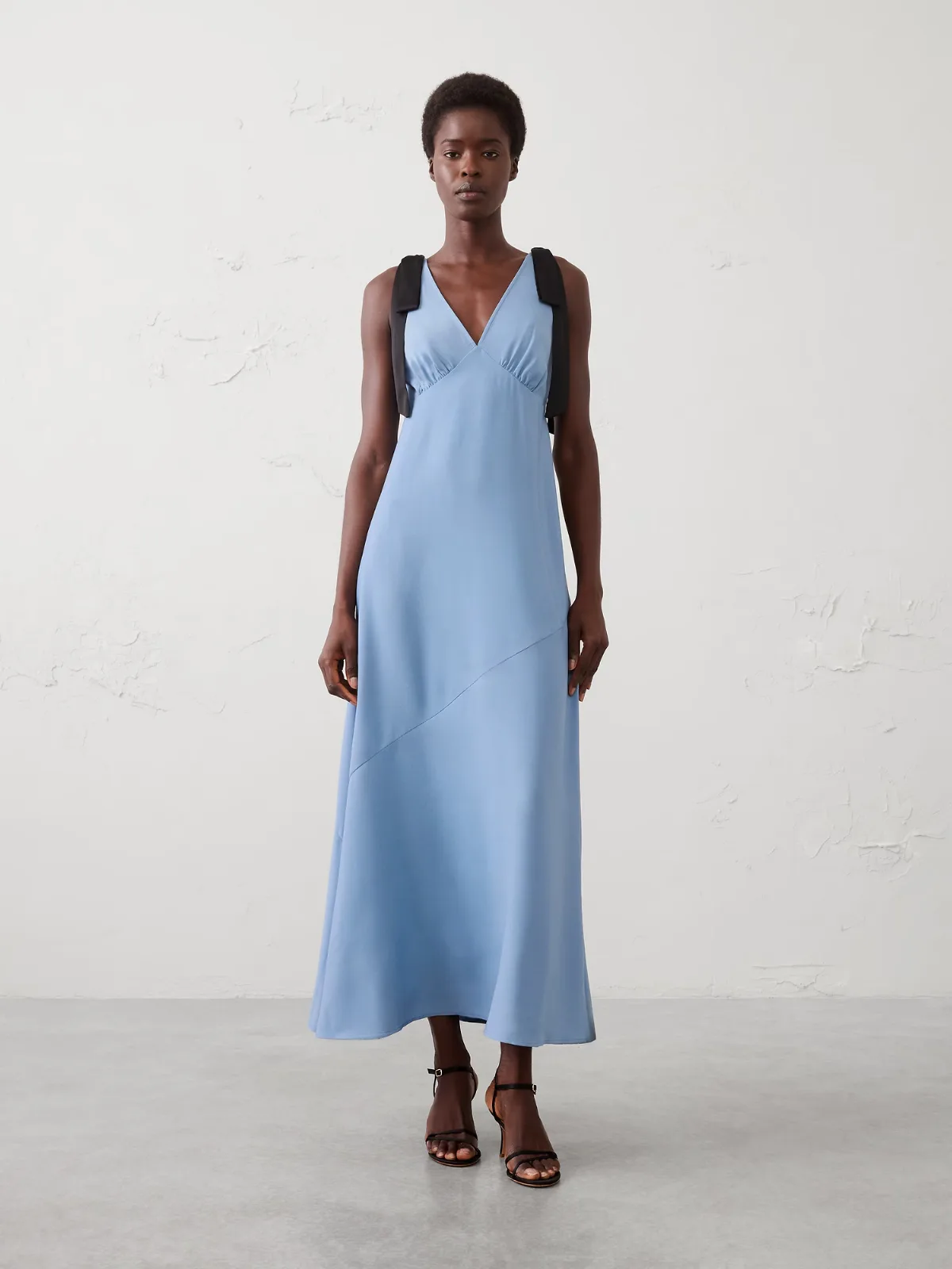 Satin Tie Slip Maxi Dress by Banana Republic