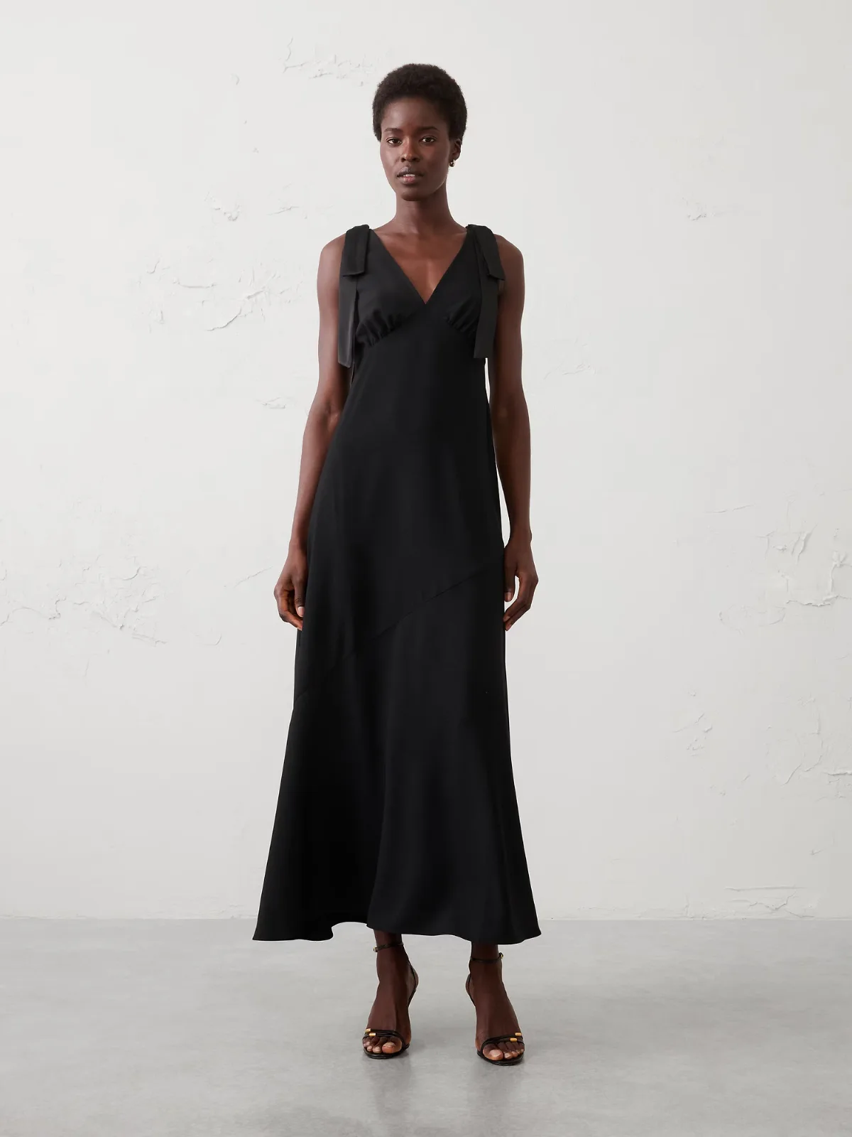 Satin Tie Slip Maxi Dress