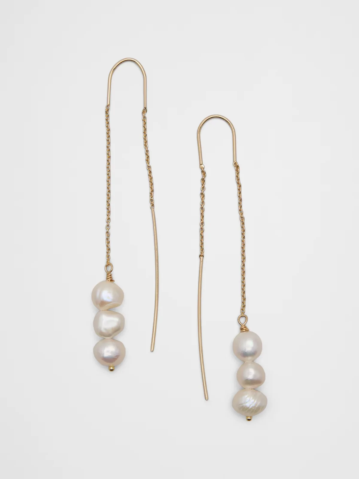 Delicate Pearl Threader Earrings by Banana Republic