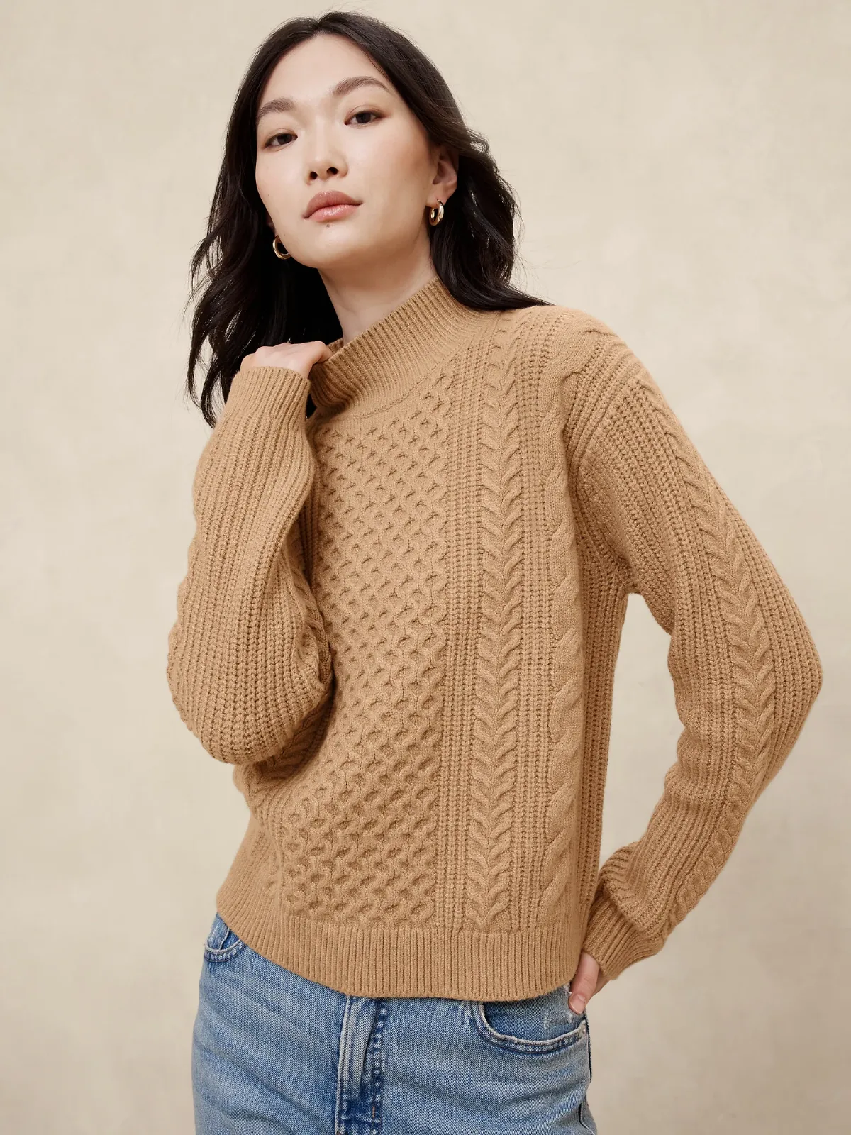 Cable Turtleneck Sweater by Banana Republic