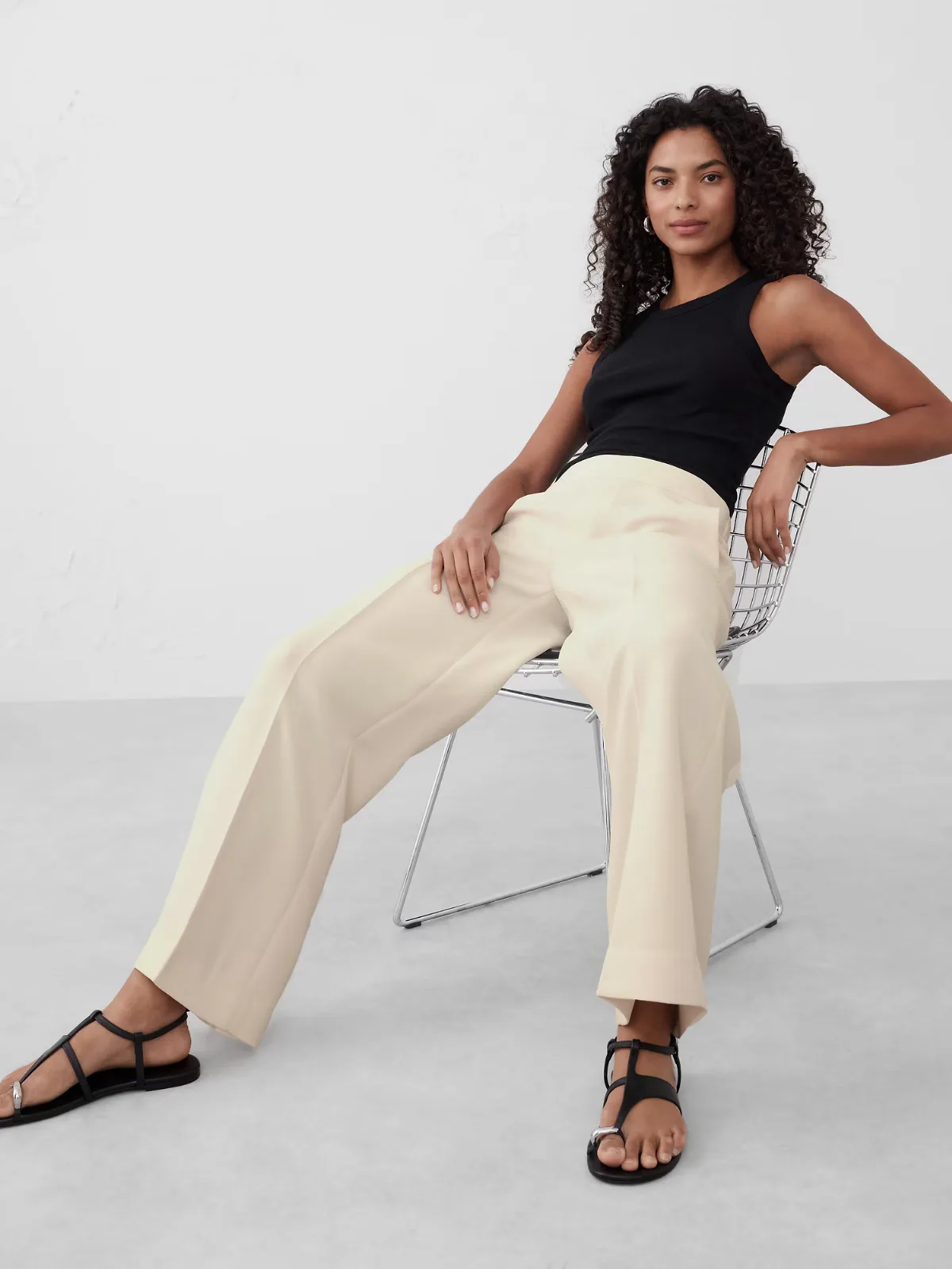 Hayden Crepe Wide-Leg Pant by Banana Republic