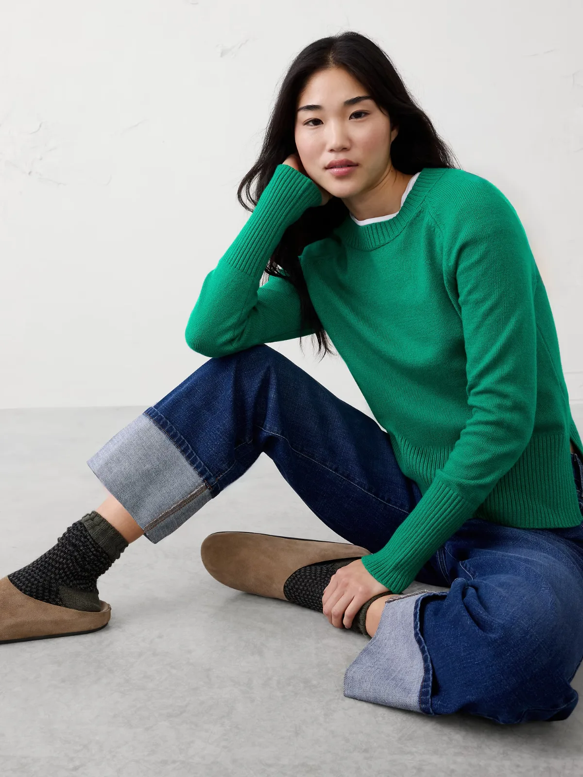 Perfectly Soft Crew-Neck Sweater by Banana Republic
