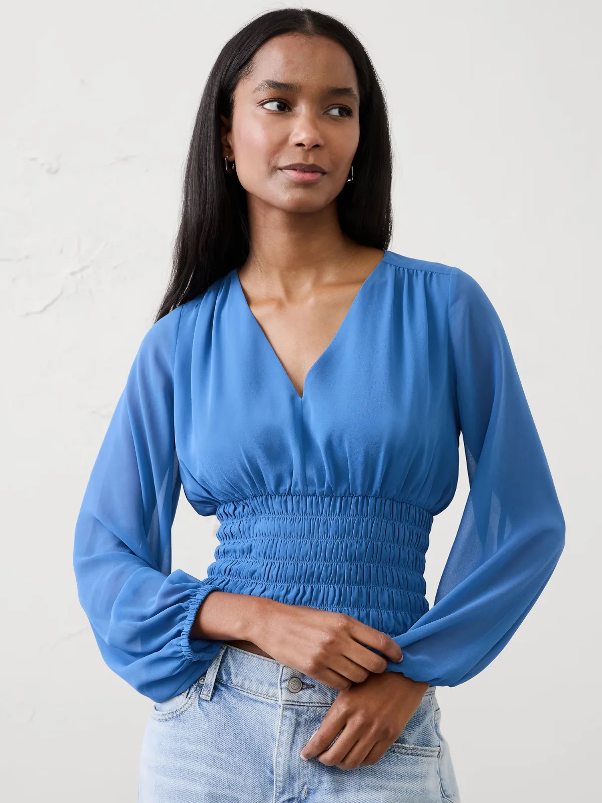 Ruched V-Neck Top