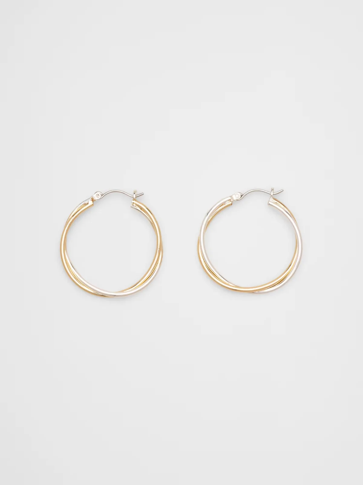 Mixed Metal Intertwined Hoop Earrings