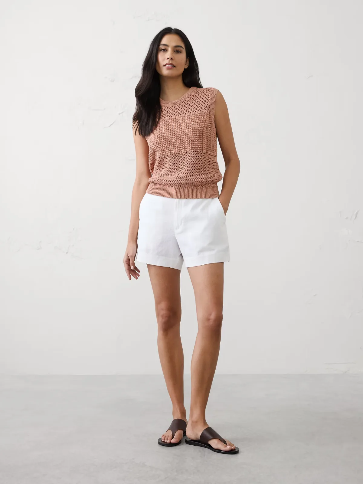 Linen-Blend High-Rise Short by Banana Republic