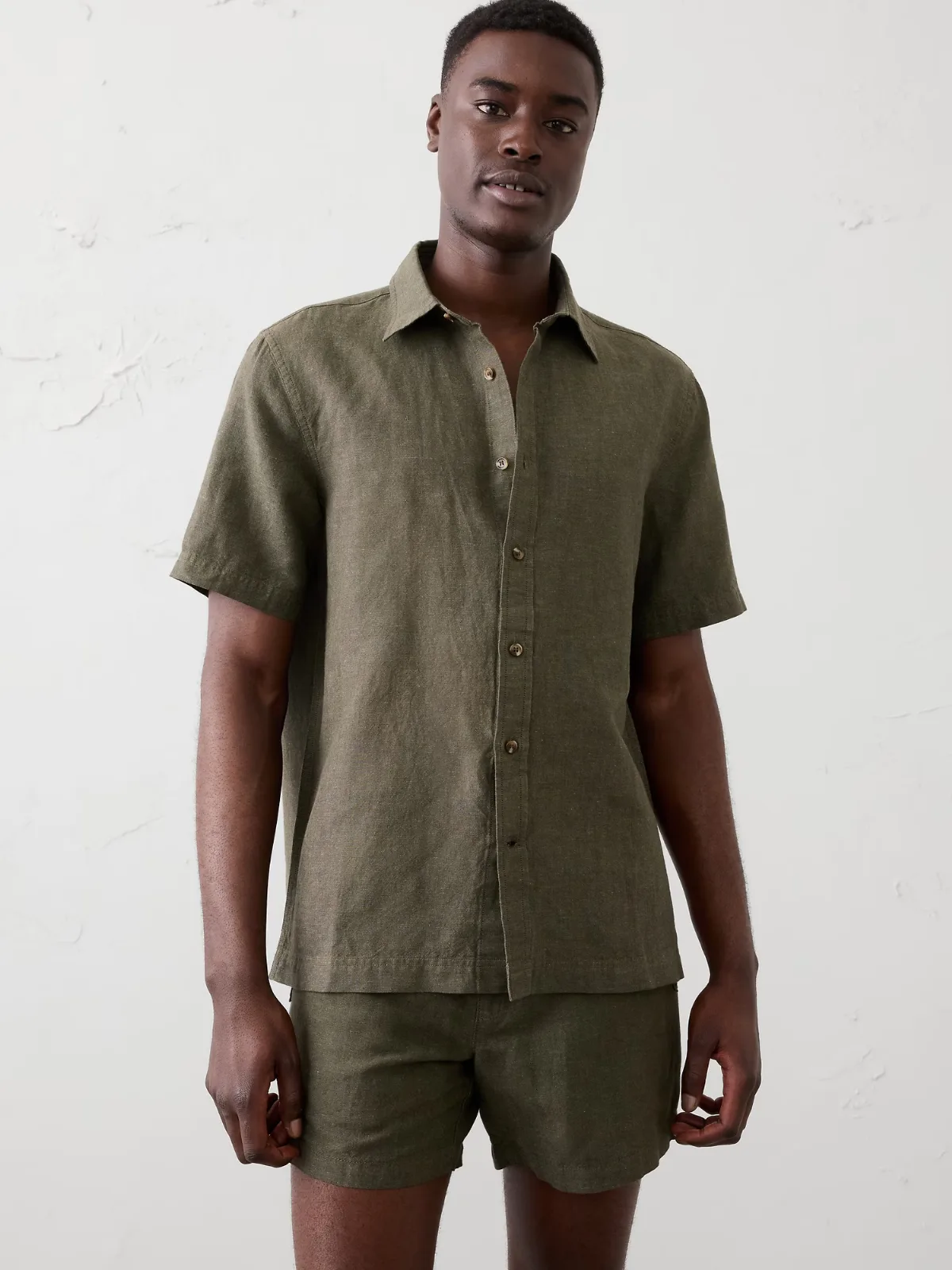 Standard-Fit Linen-Blend Shirt by Banana Republic