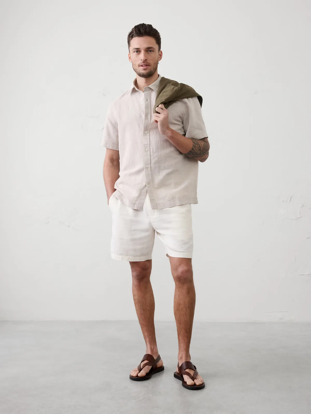 Standard-Fit Linen-Blend Shirt by Banana Republic