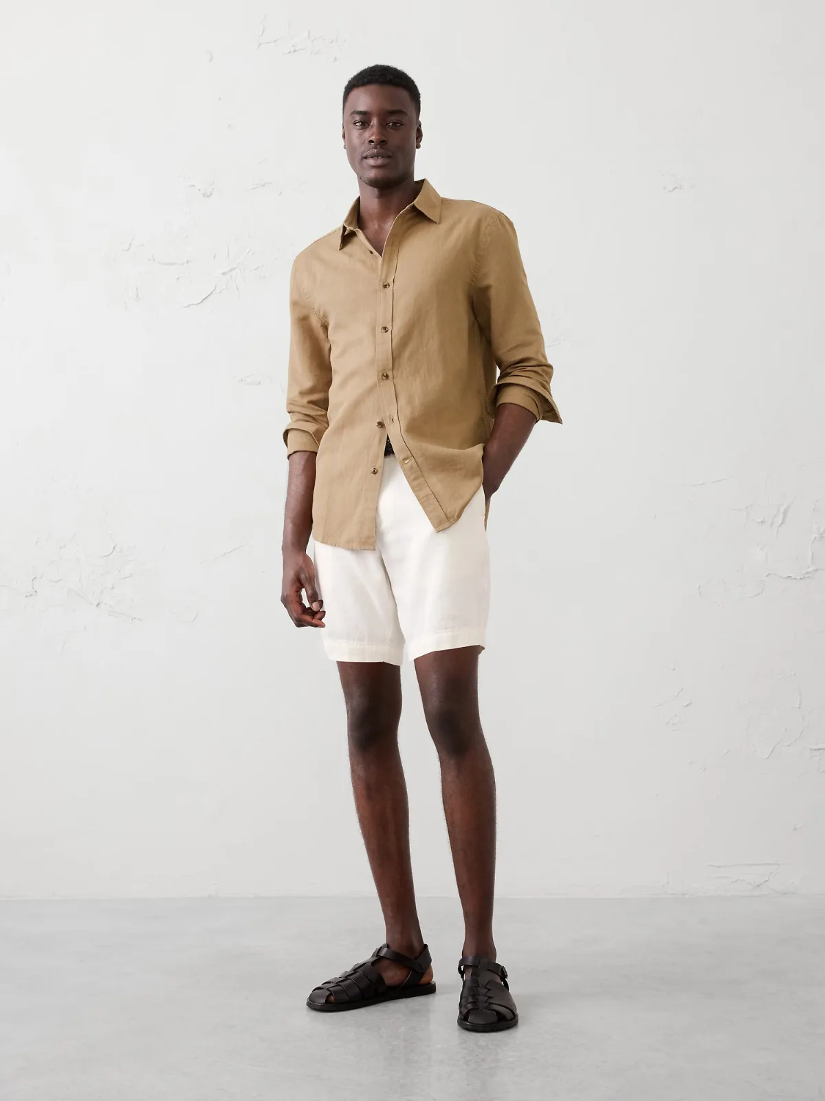 Slim-Fit Linen-Blend Shirt by Banana Republic