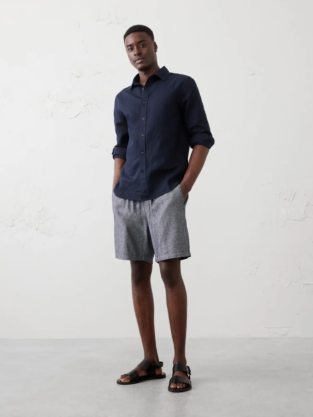 Slim-Fit Linen-Blend Shirt by Banana Republic
