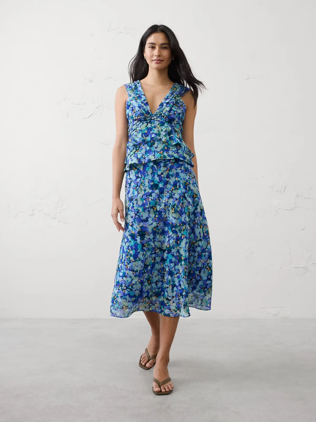 Gathered Ruffle Cropped Top by Banana Republic