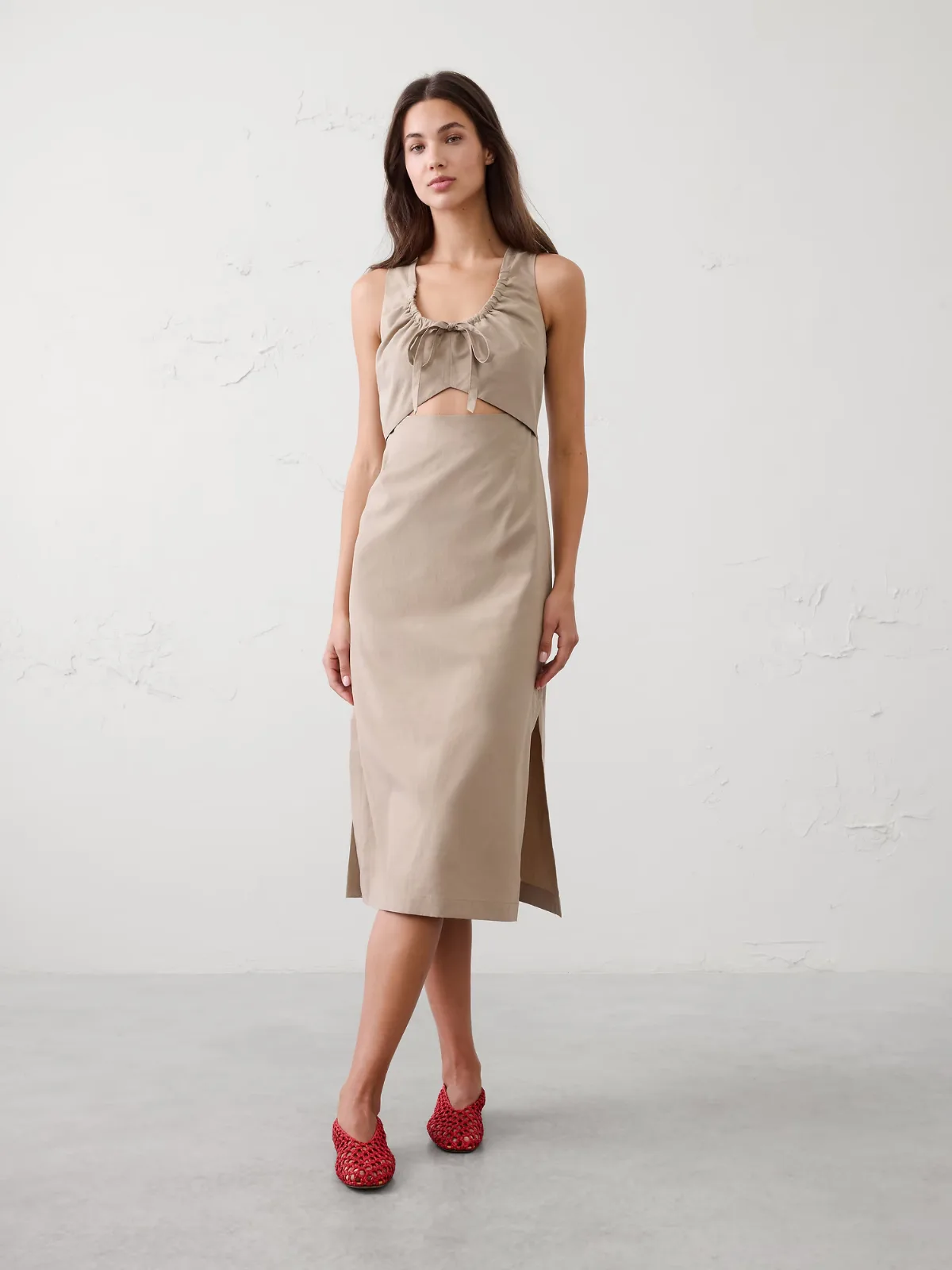 Cinched Cutout Midi Dress