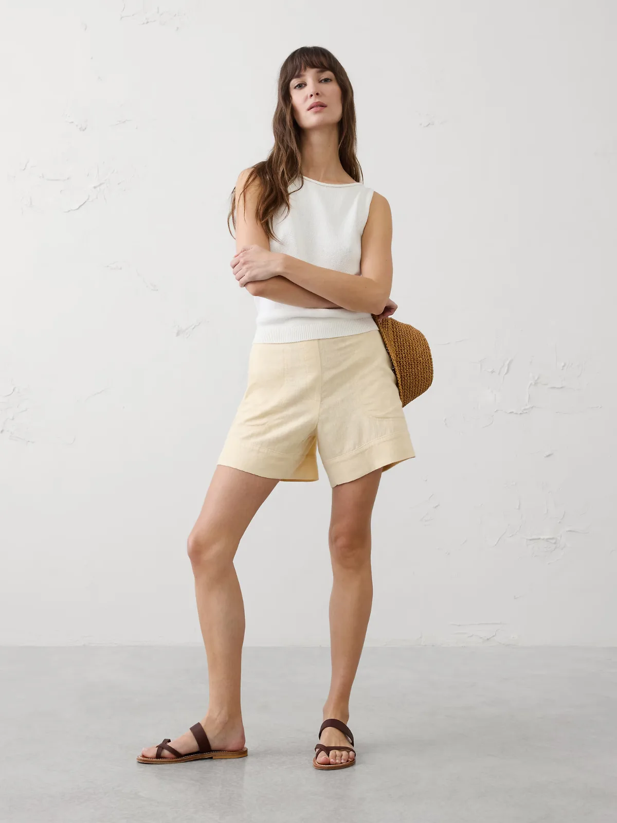 Anyday High-Rise Linen-Blend Short