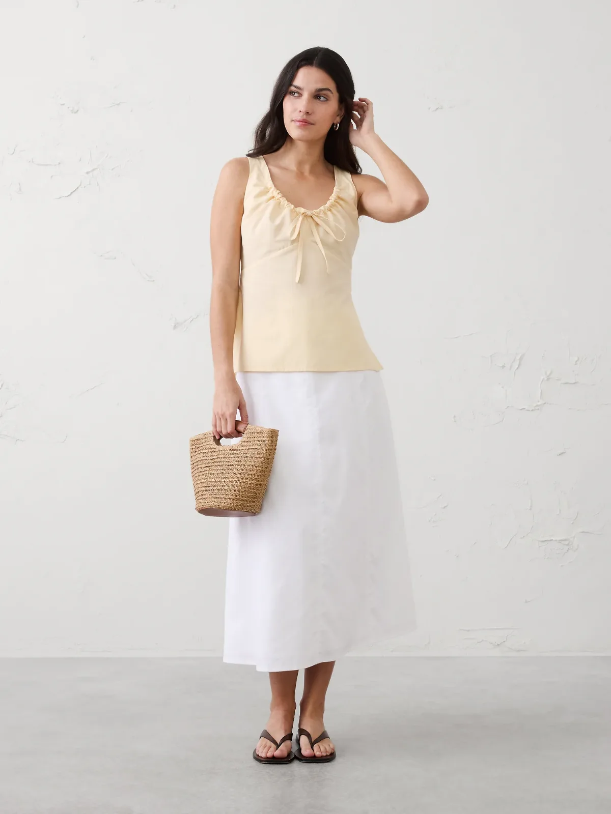 Cinched Neck-Tie Top by Banana Republic