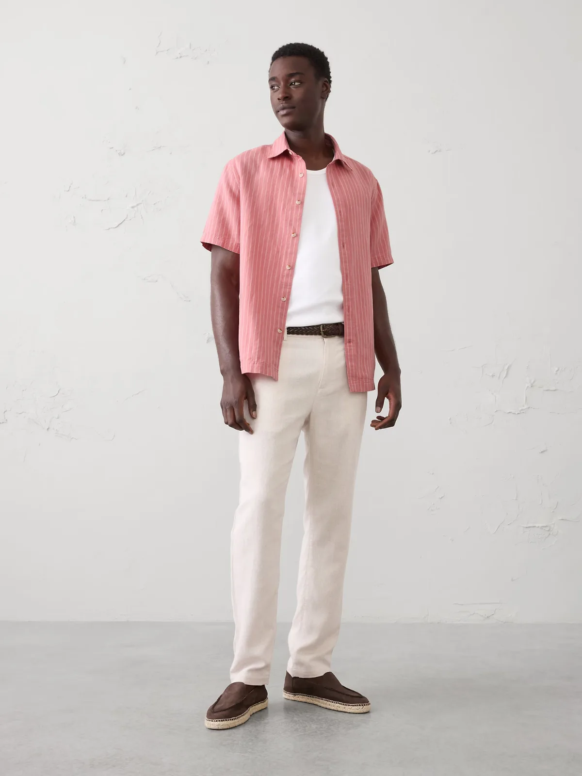 Standard-Fit Linen-Blend Shirt by Banana Republic