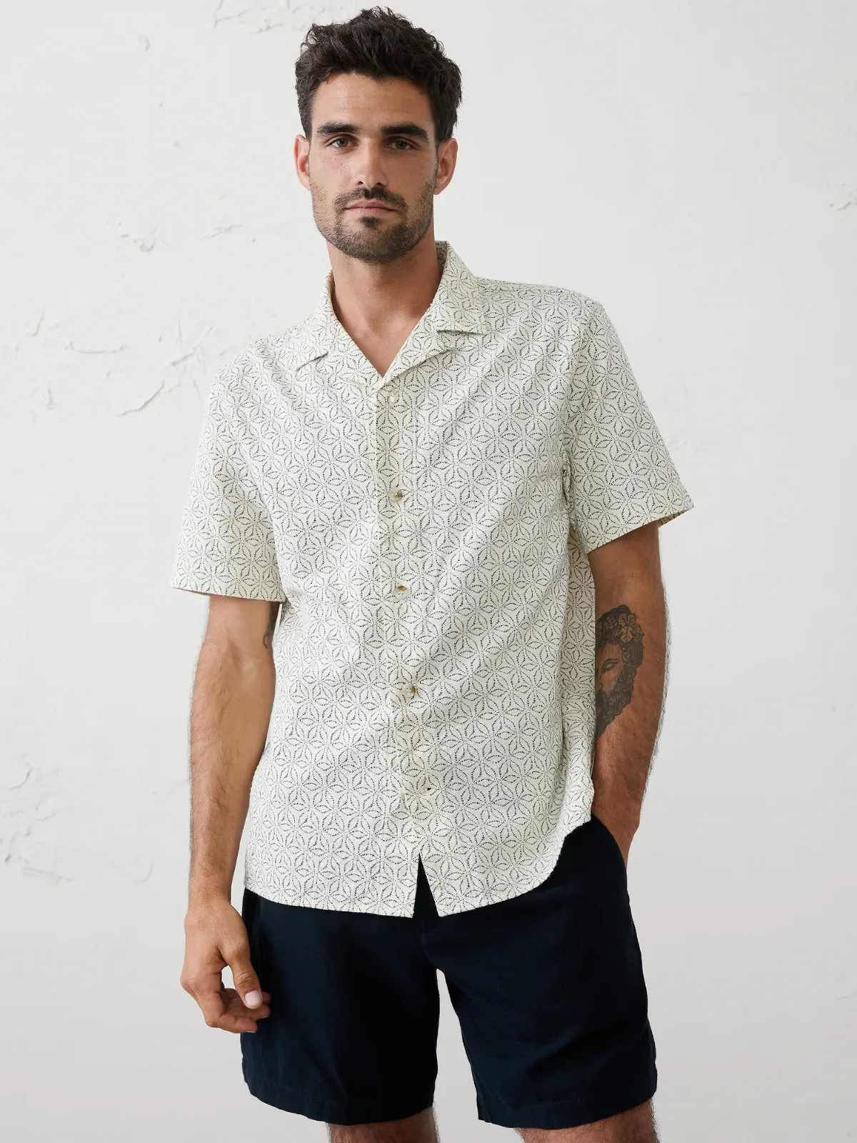 Standard-Fit Textured Resort Shirt by Banana Republic