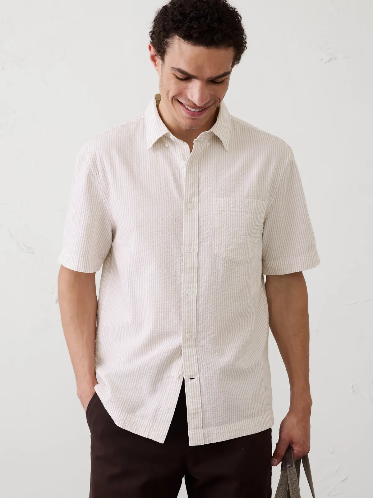 Standard-Fit Seersucker Shirt by Banana Republic