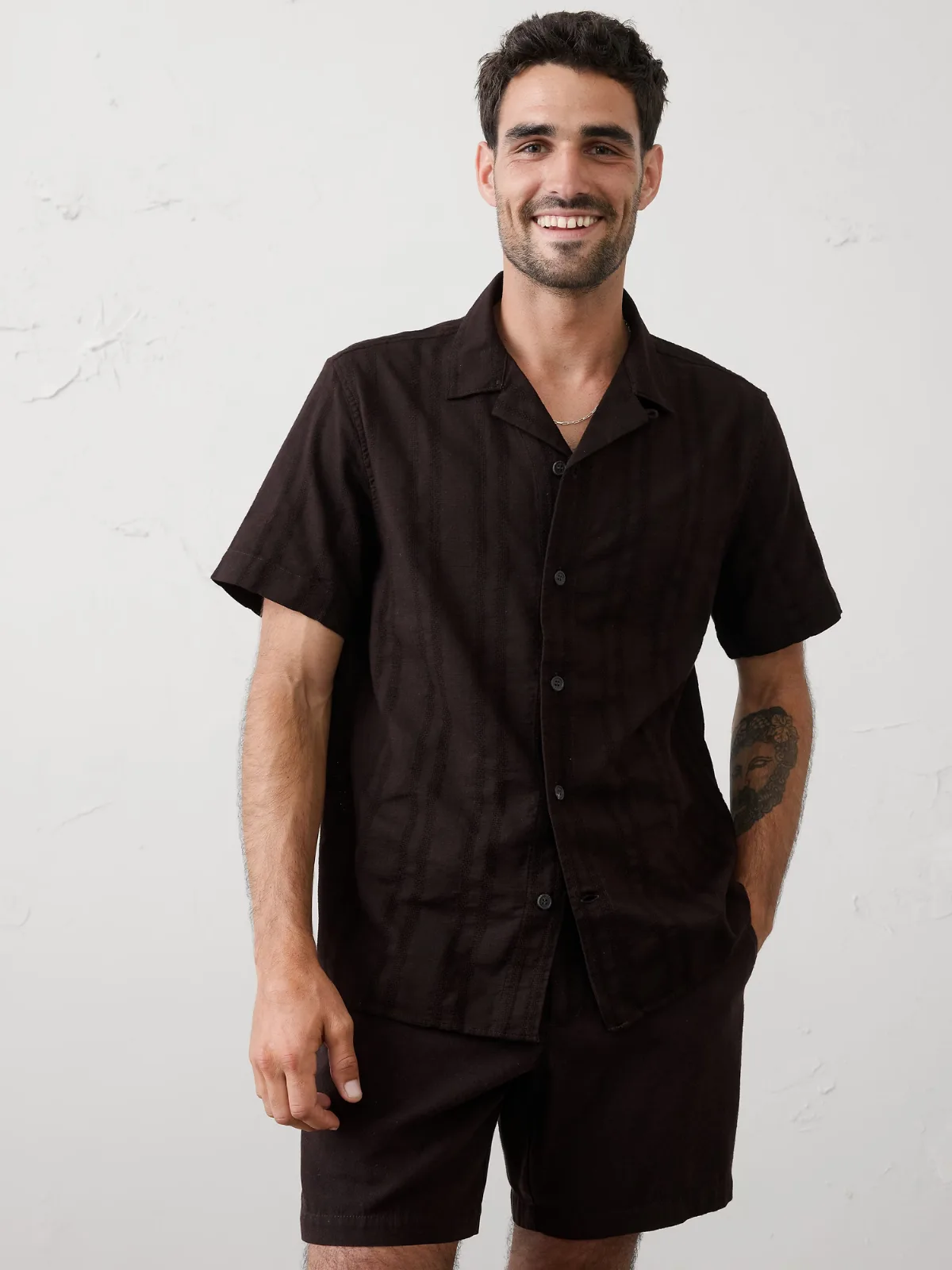 Standard-Fit Textured Resort Shirt by Banana Republic