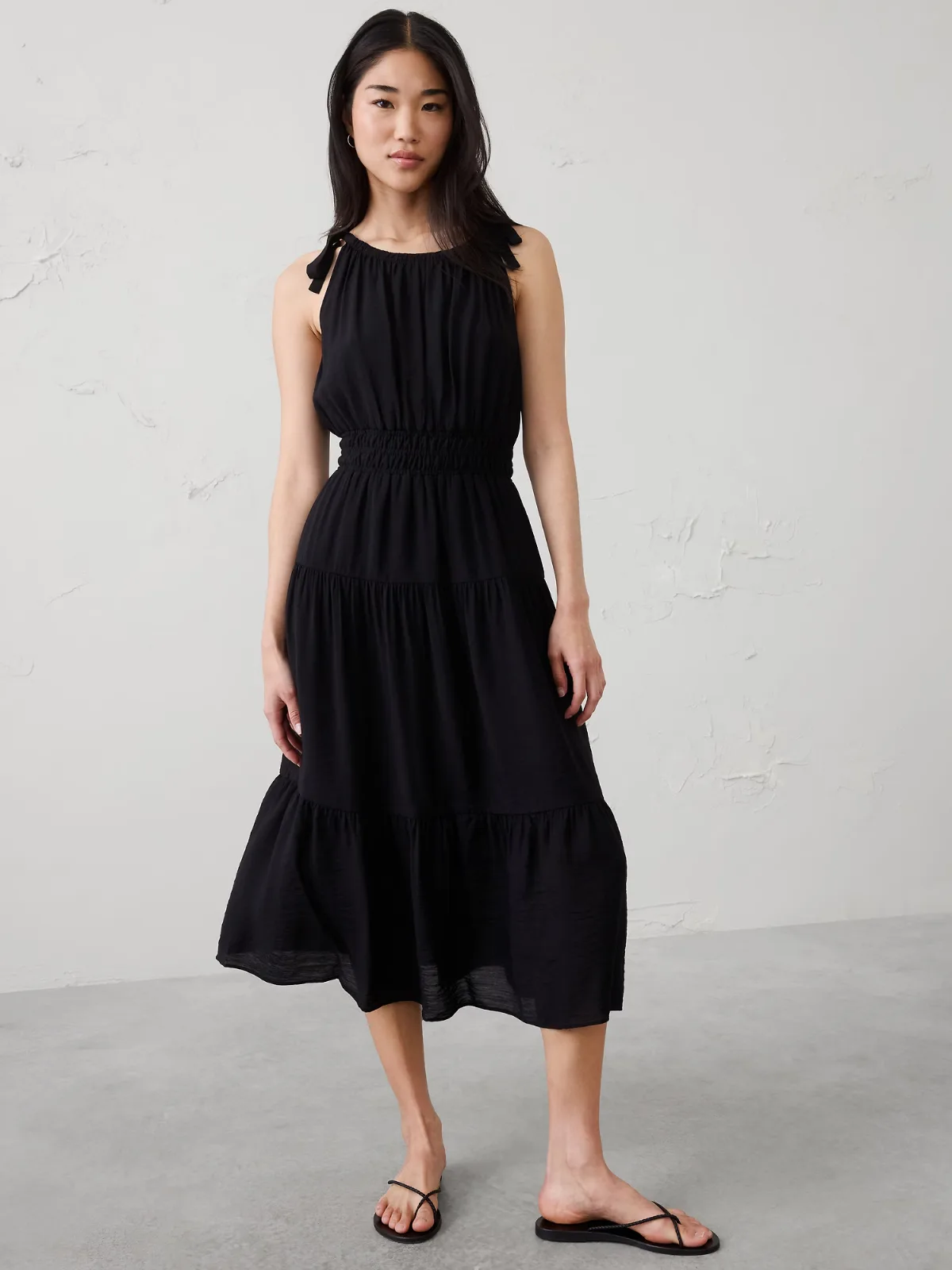Tied-Shoulder Maxi Dress