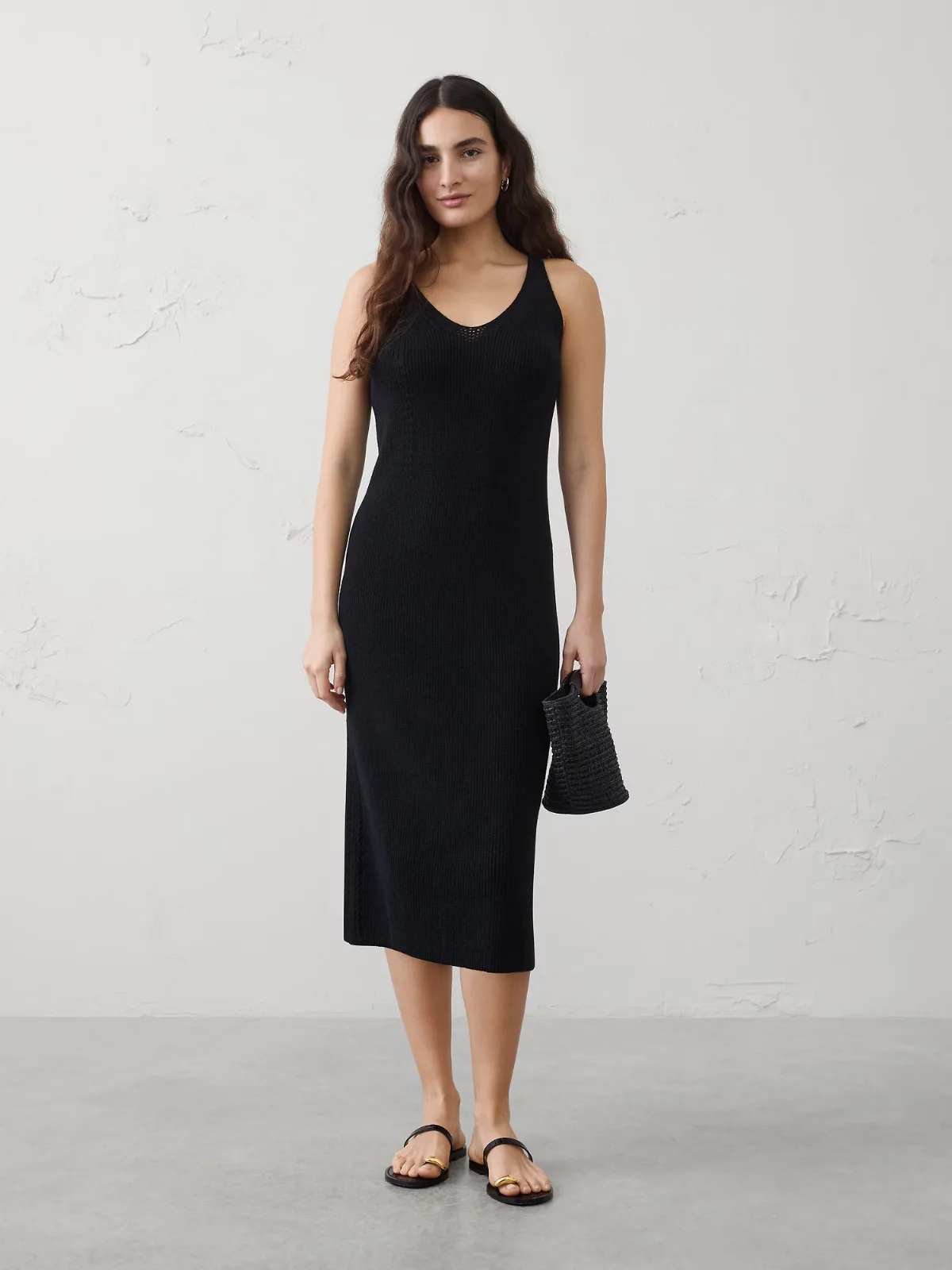 V-Neck Tank Midi Dress by Banana Republic