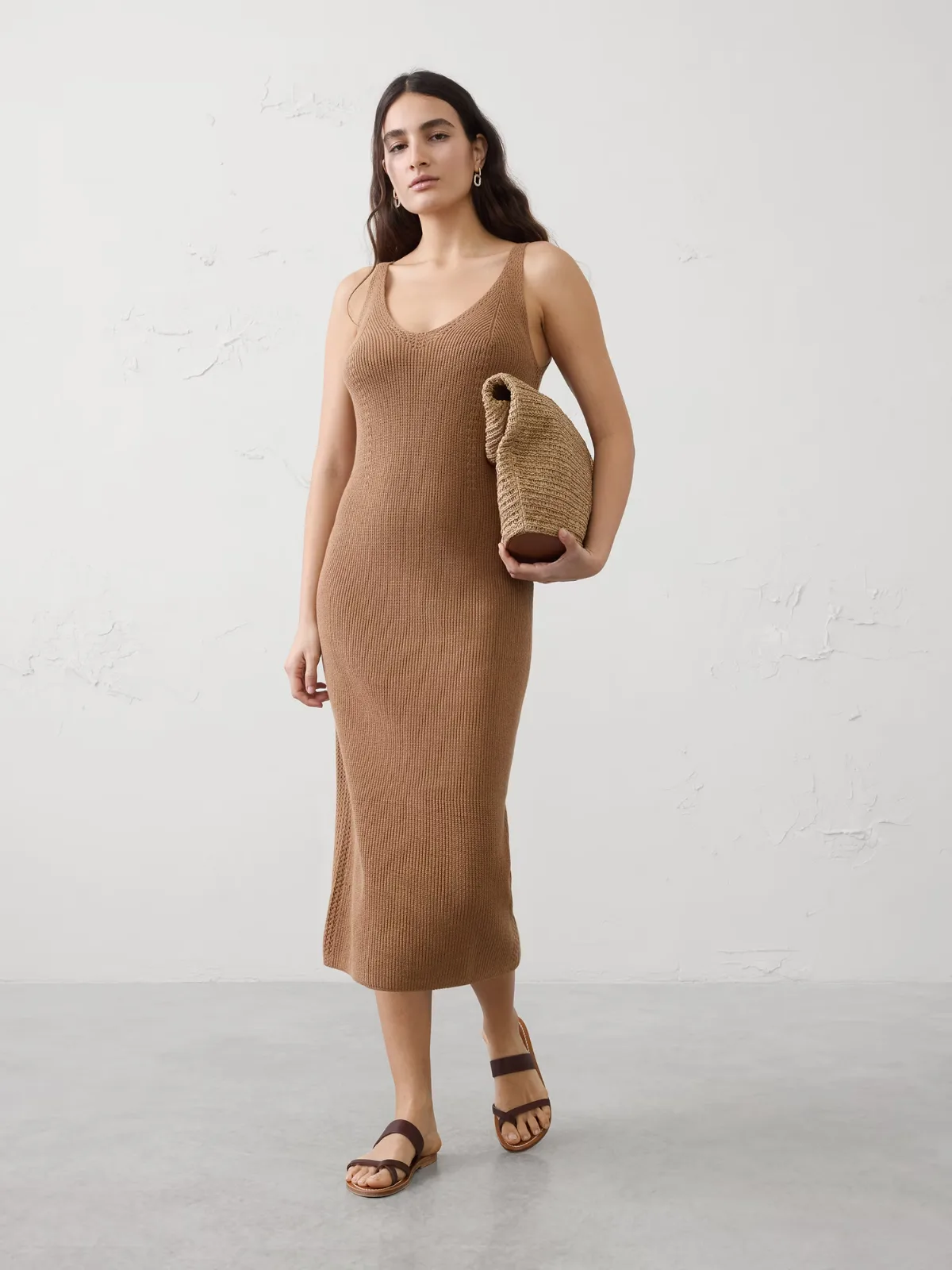 V-Neck Tank Midi Dress by Banana Republic