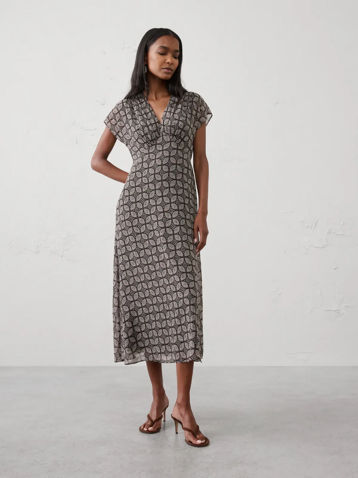 Gathered Empire Midi Dress