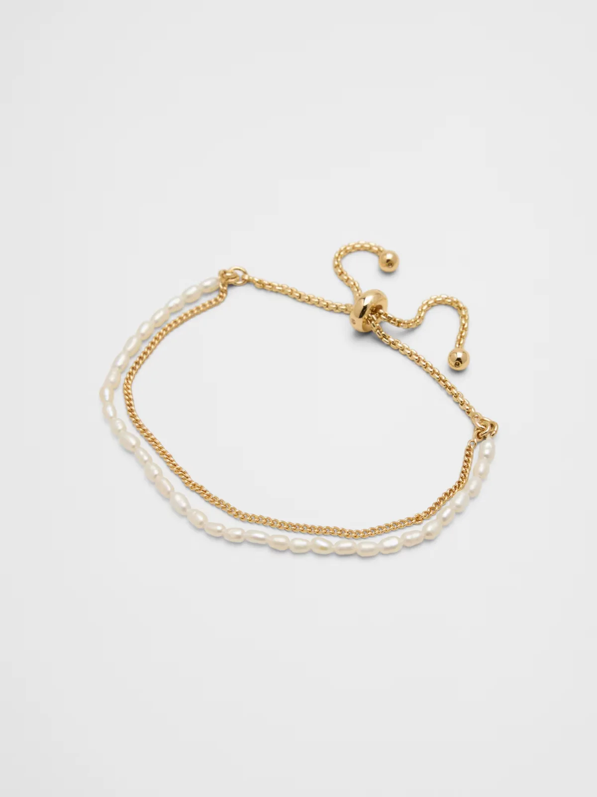 Pearl Seed Bead Layered Pull-Thru Bracelet