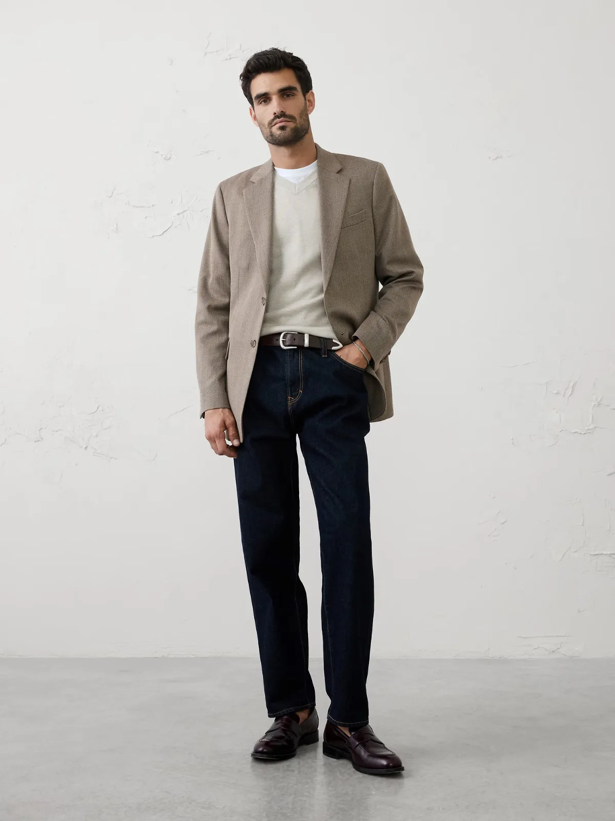 Herringbone Suit Jacket by Banana Republic
