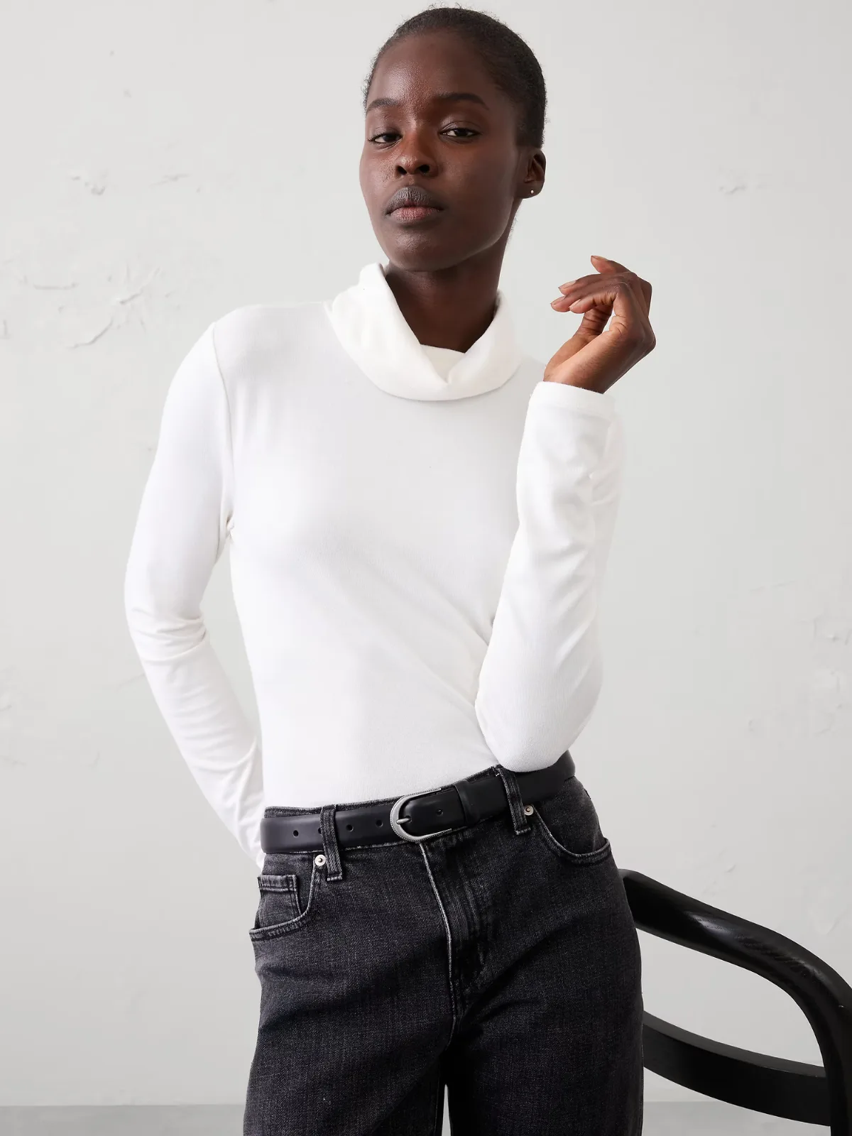 Soft Luxe Turtleneck Top by Banana Republic