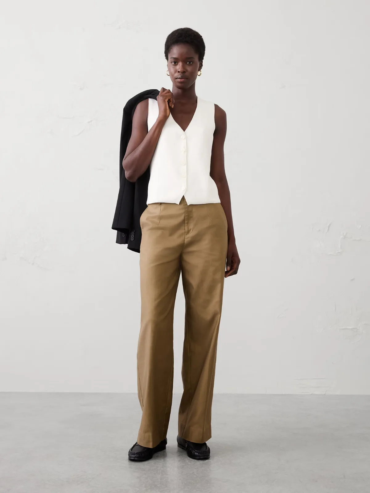V-Neck Button Sweater by Banana Republic