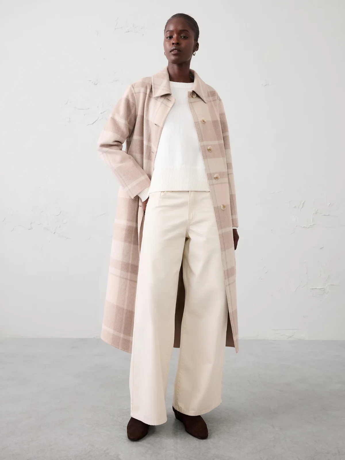 Polyester-Wool Blend Reversible Double Face Coat
