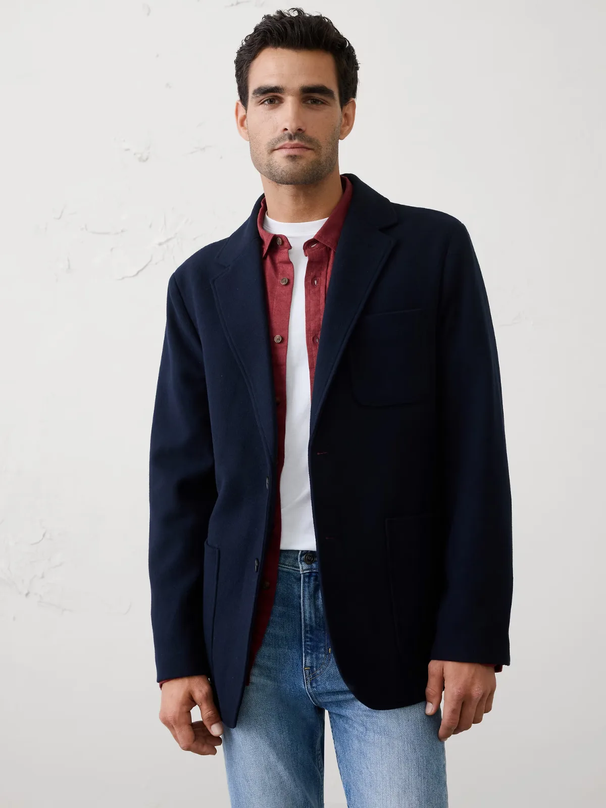 Lightweight Melton Blazer by Banana Republic
