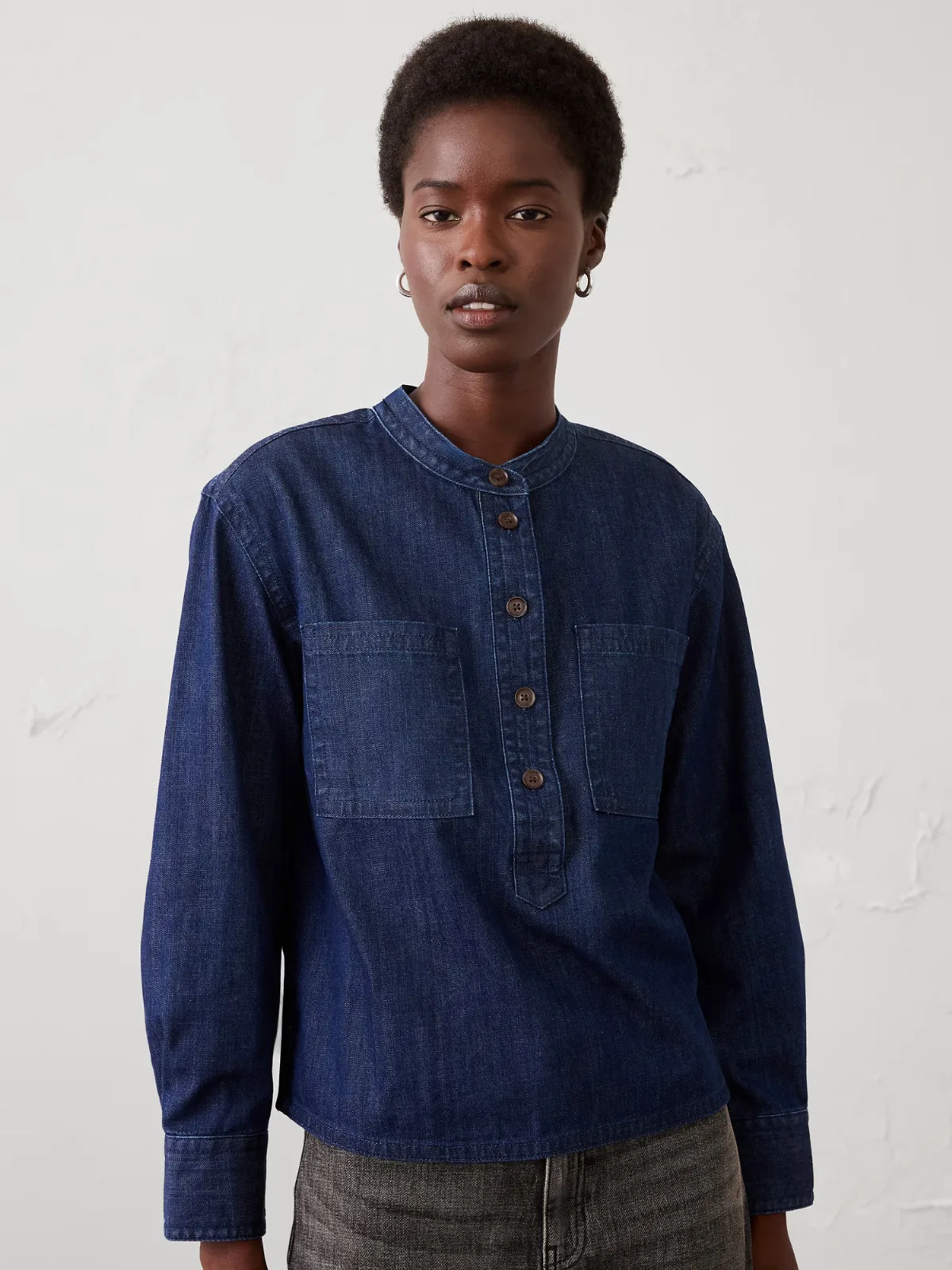 Denim Popover Tunic Top by Banana Republic