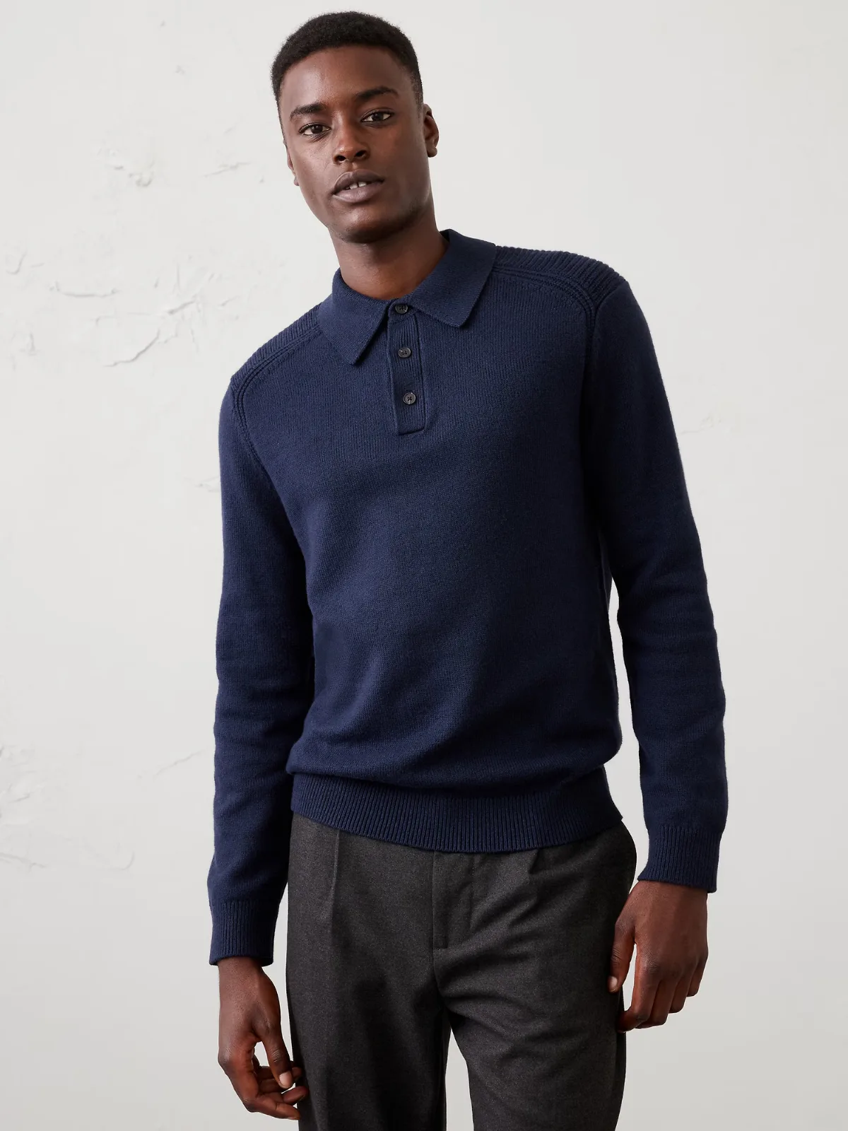 Lofty Textured Sweater Polo by Banana Republic