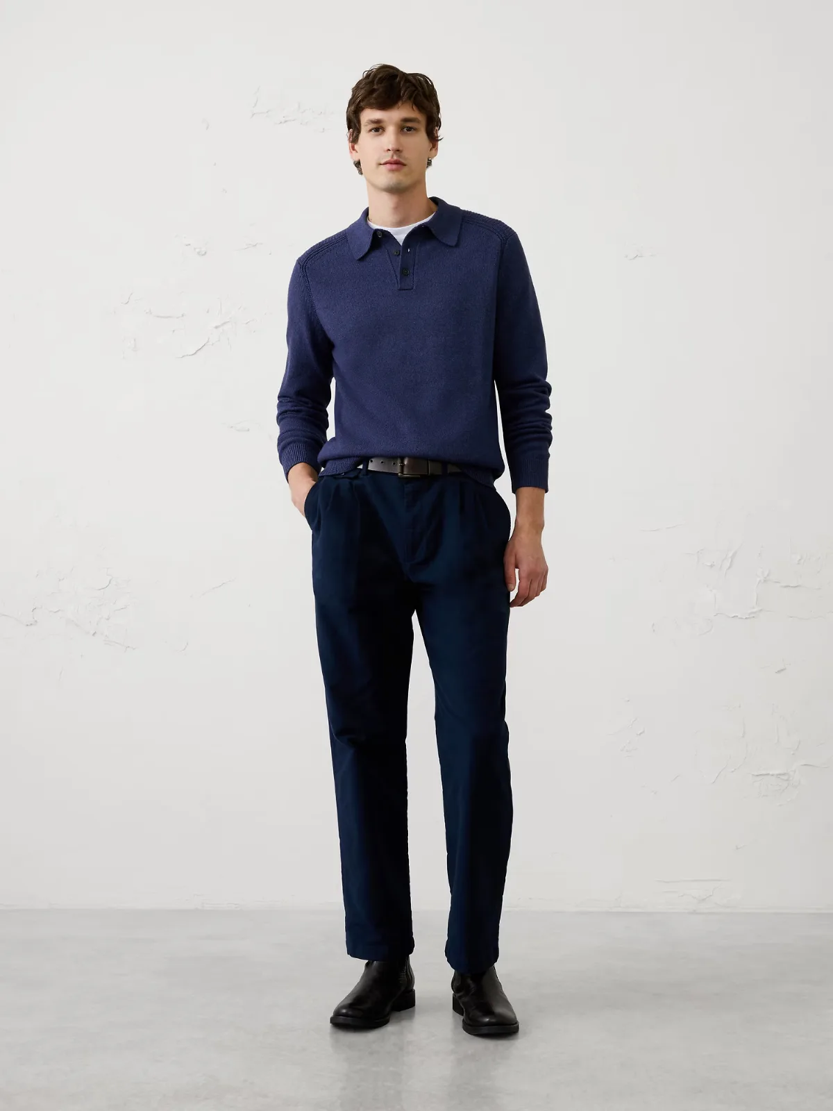 Lofty Textured Sweater Polo