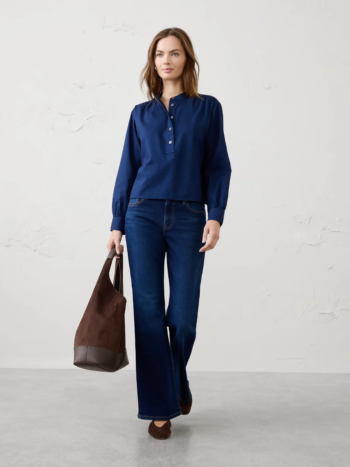 Oxford Half-Placket Top by Banana Republic