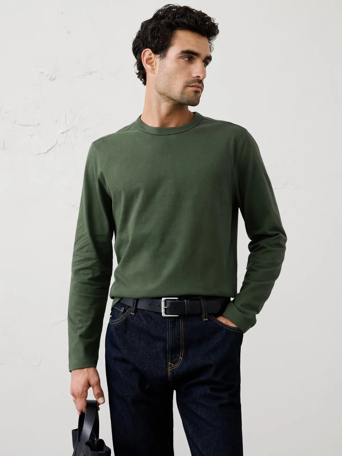 Brushed Midweight Long-Sleeve T-Shirt by Banana Republic