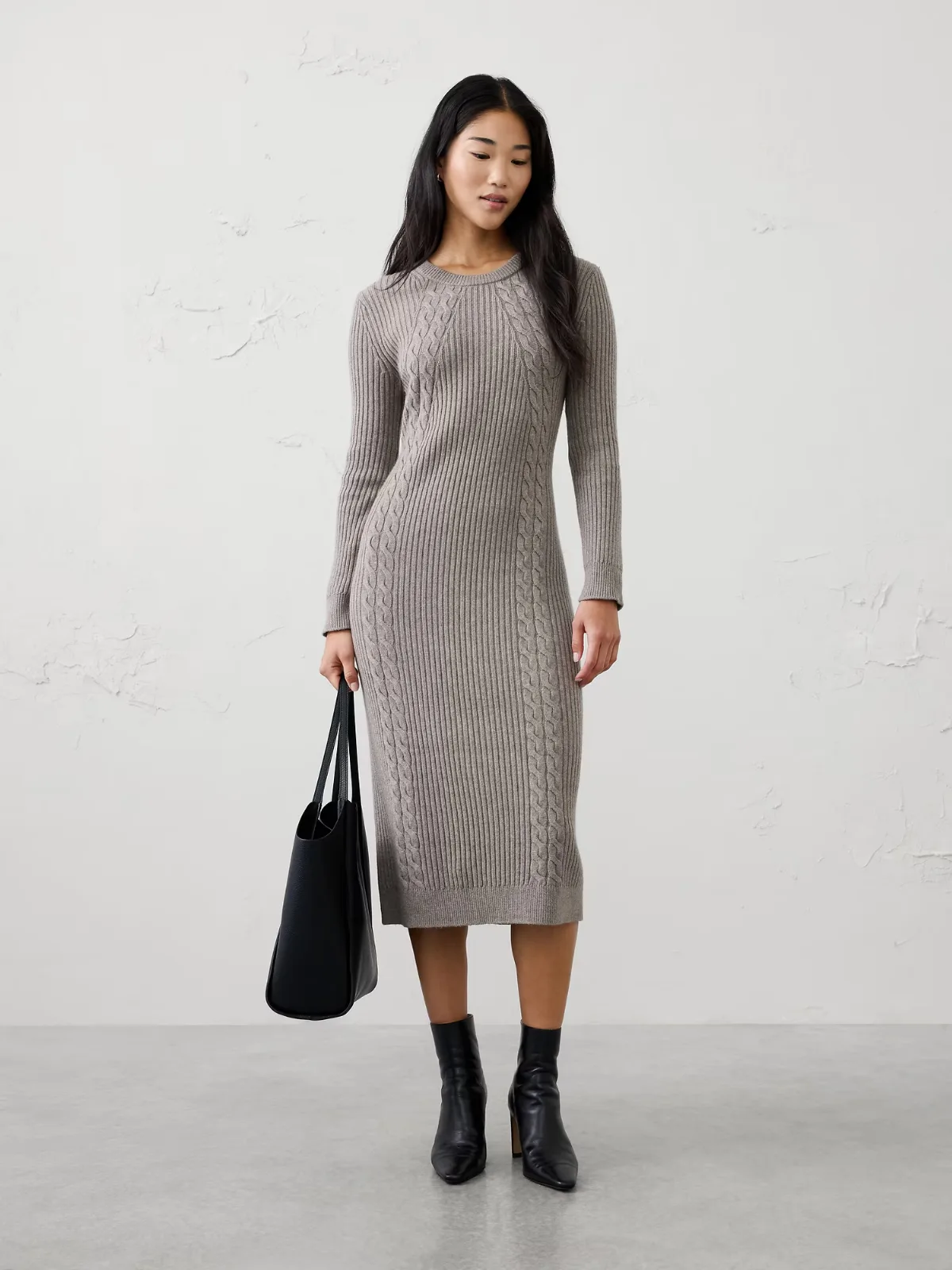 Cable Midi Sweater Dress