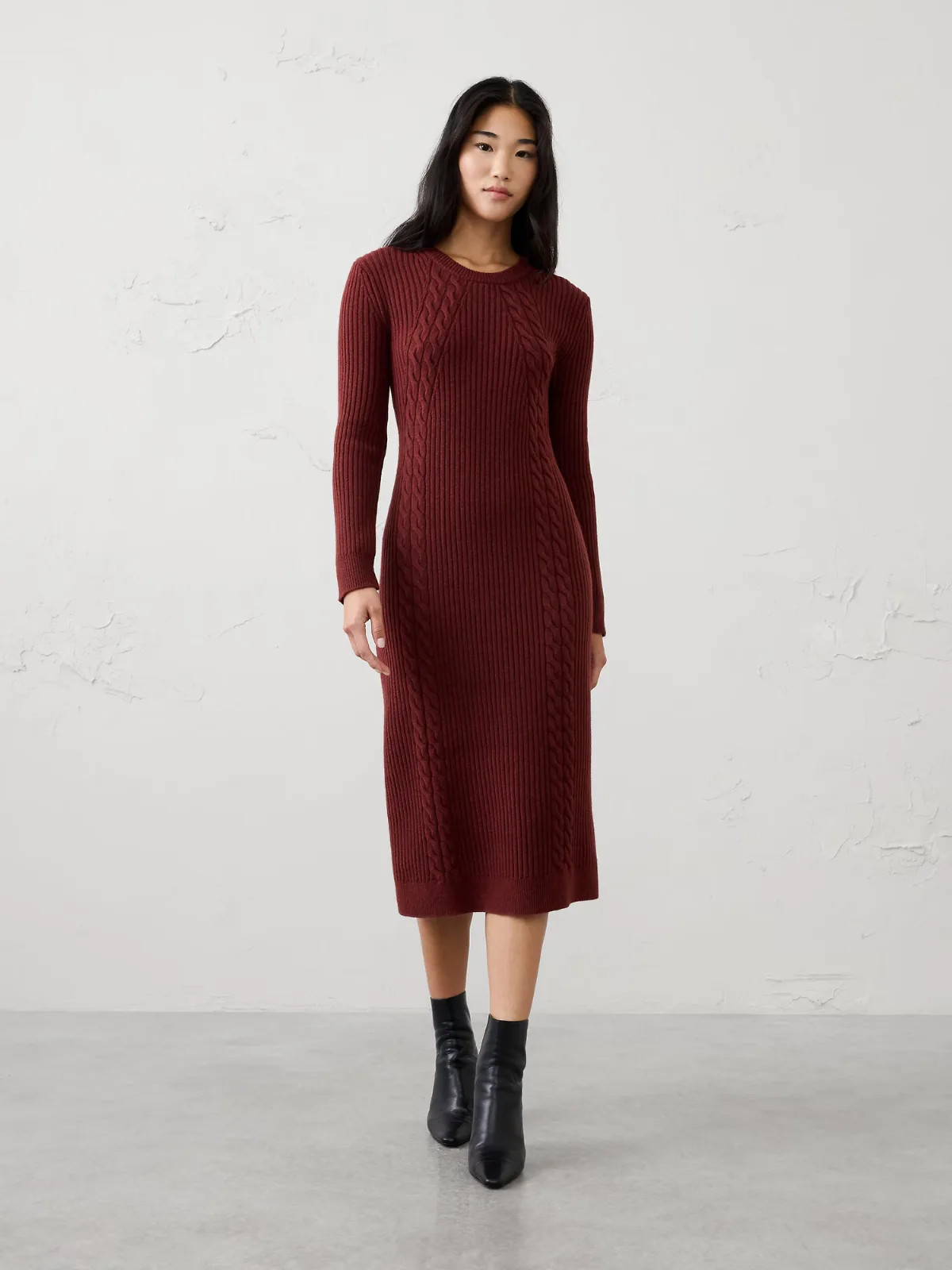 Cable Midi Sweater Dress