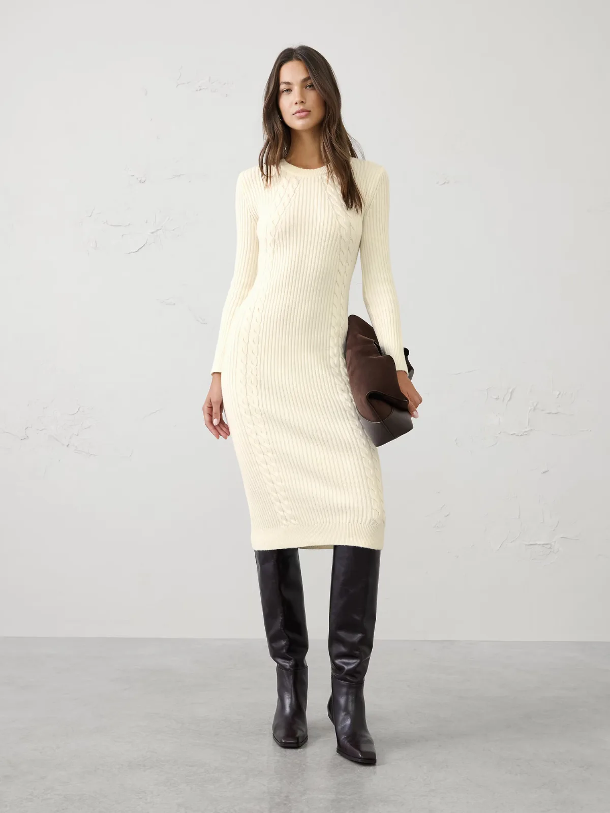 Cable Midi Sweater Dress