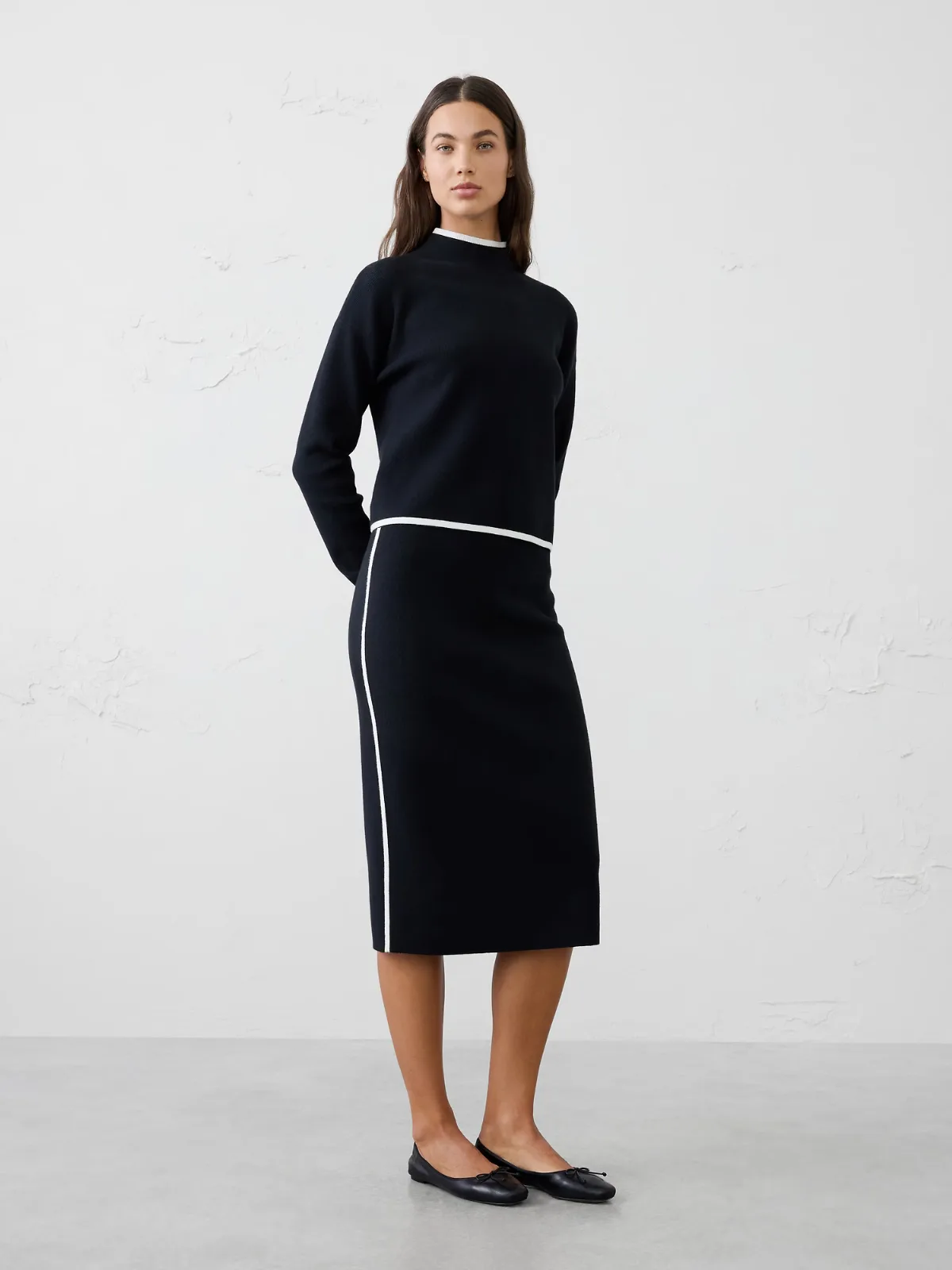 Contrast Midi Sweater Skirt by Banana Republic